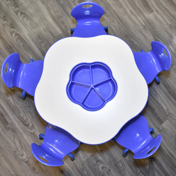 Cloud Table with 5 Plastic Chairs Set